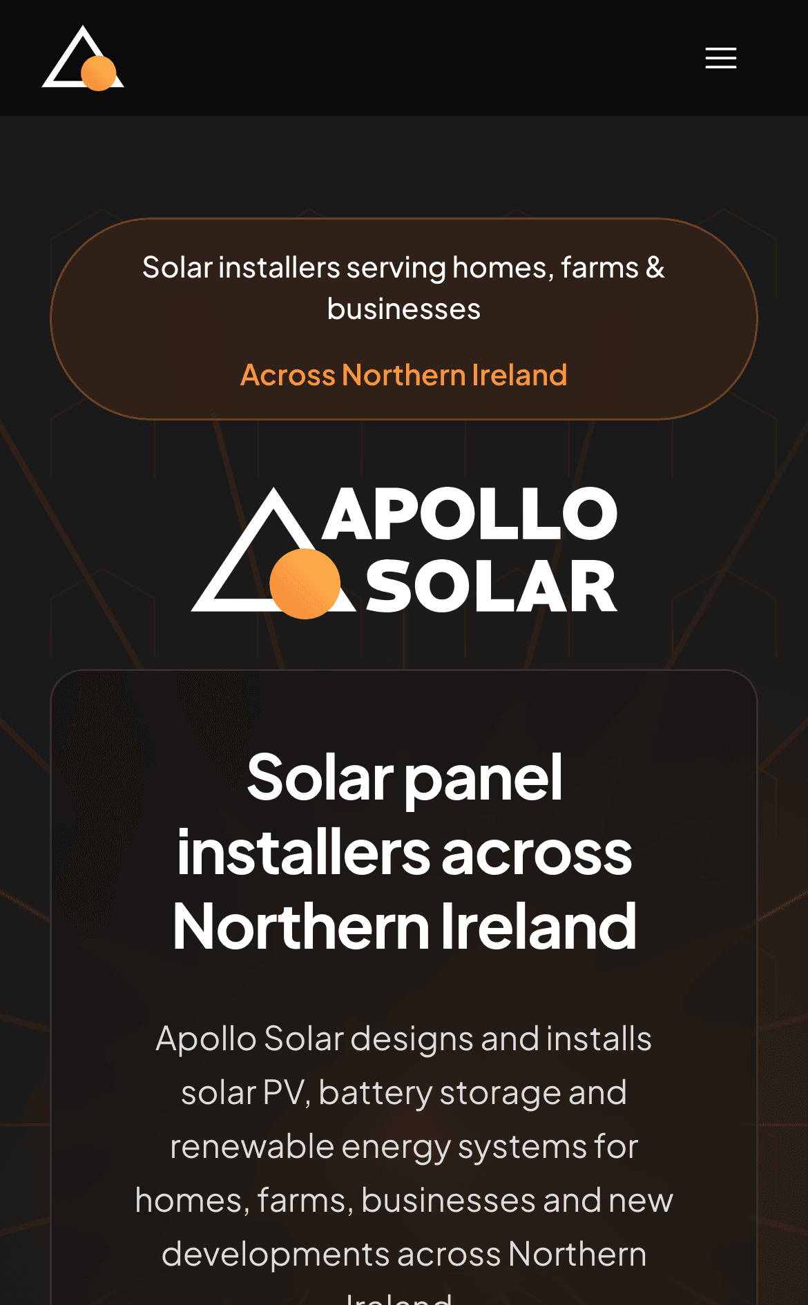 Apollo Solar mobile view
