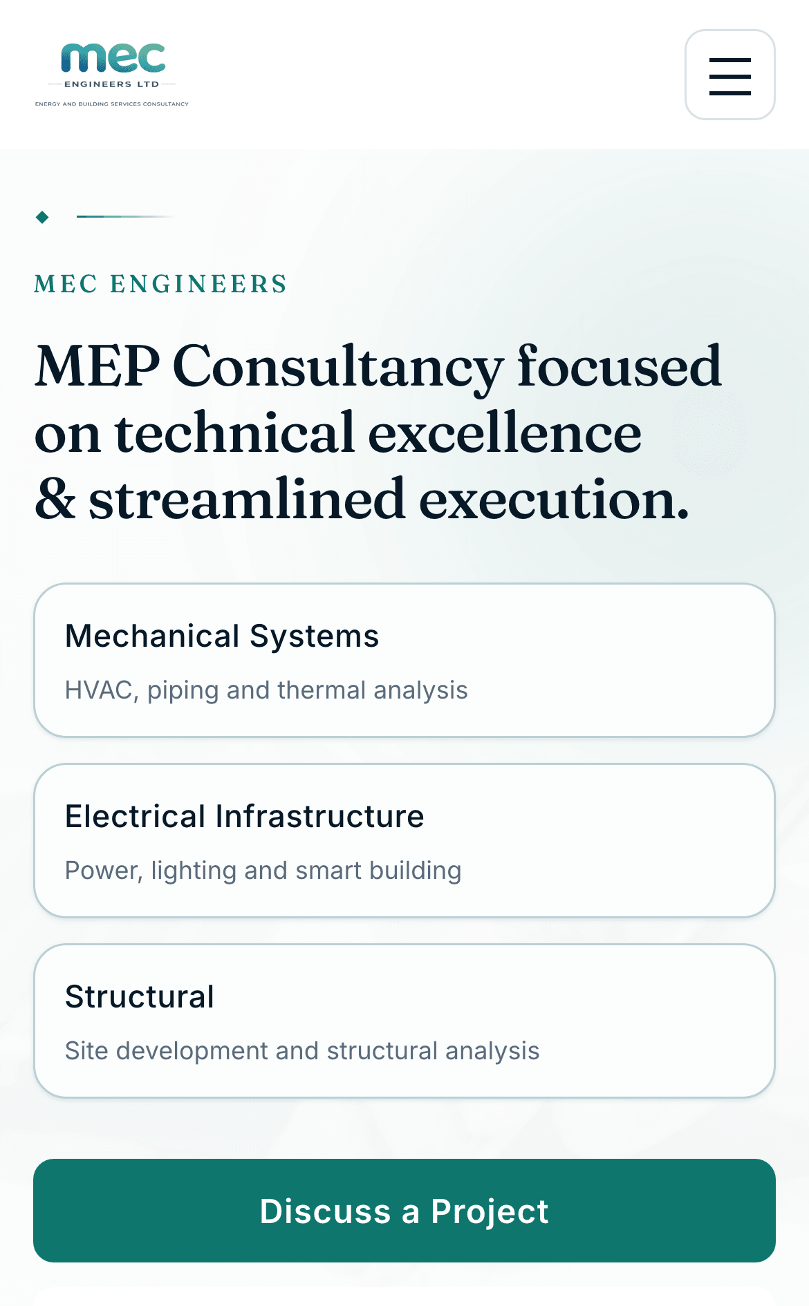 MEC Engineers mobile view