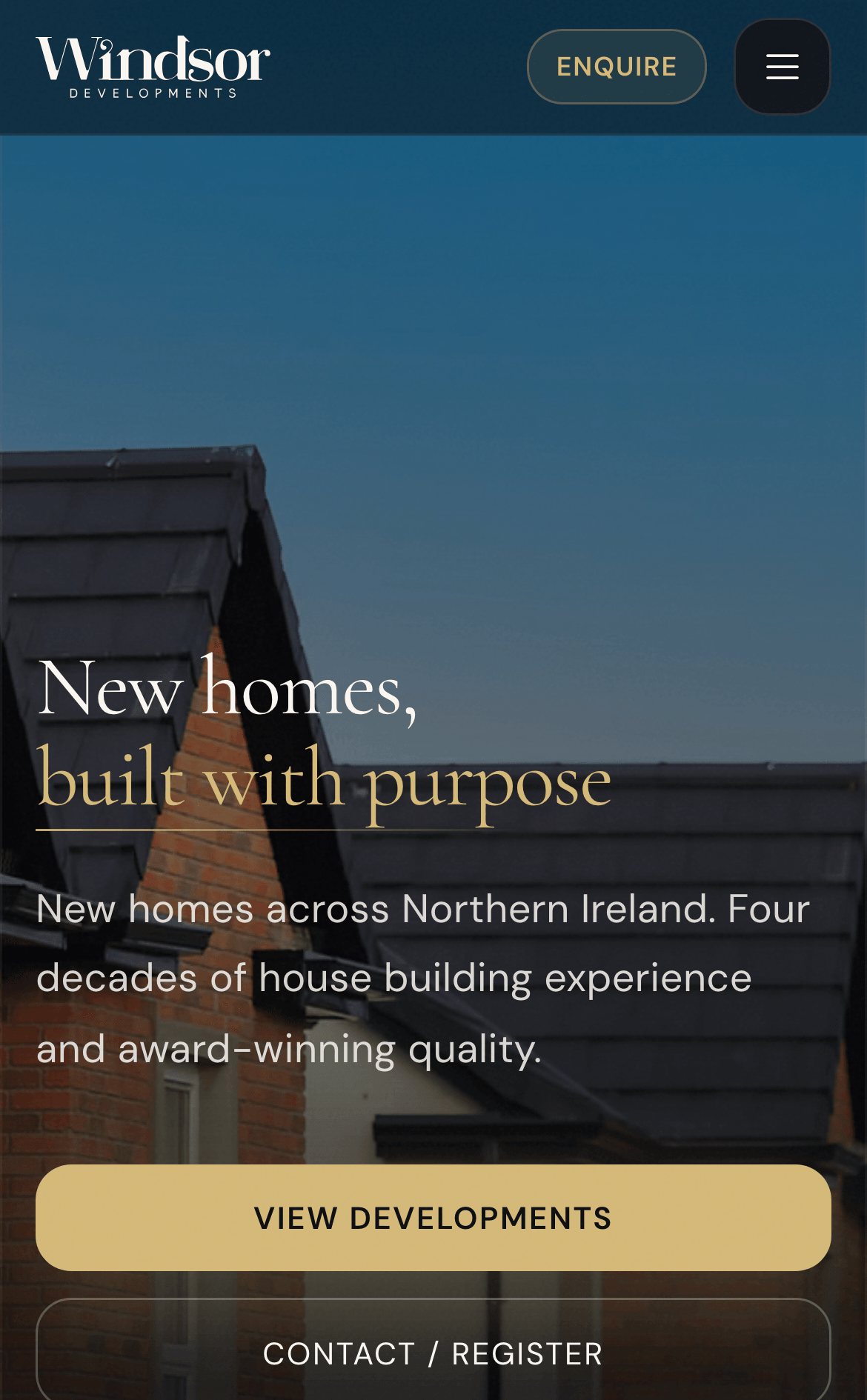 Windsor Developments mobile view